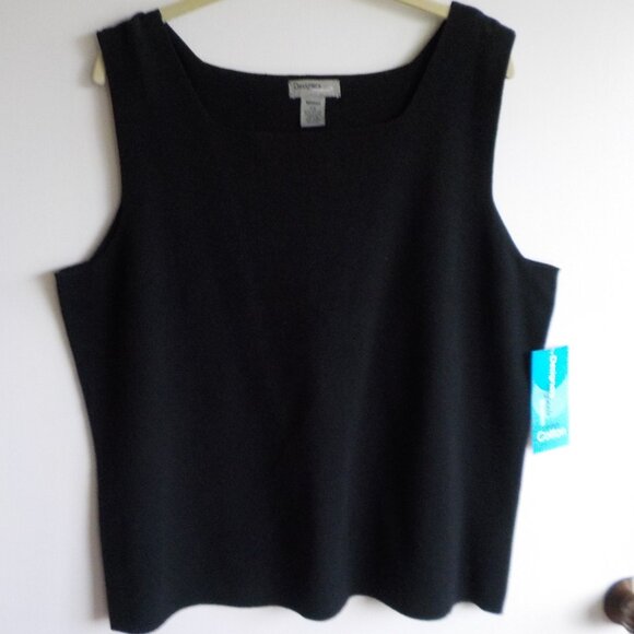 Designers NWT - tank top - sweater - black - size 2x - sleeveless (260) - Picture 1 of 4